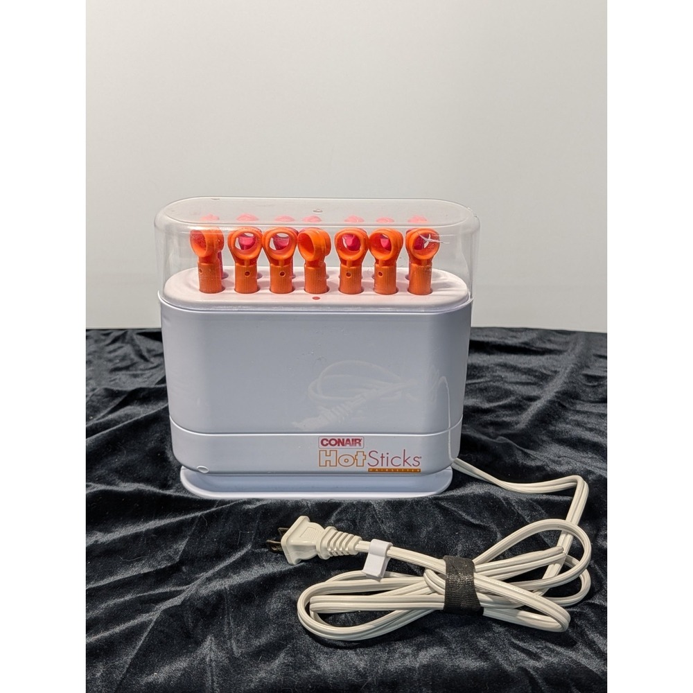 VTG Conair Hot Sticks Hair Setter 14 Flexible Rollers Model HS18WPK Orange Pink